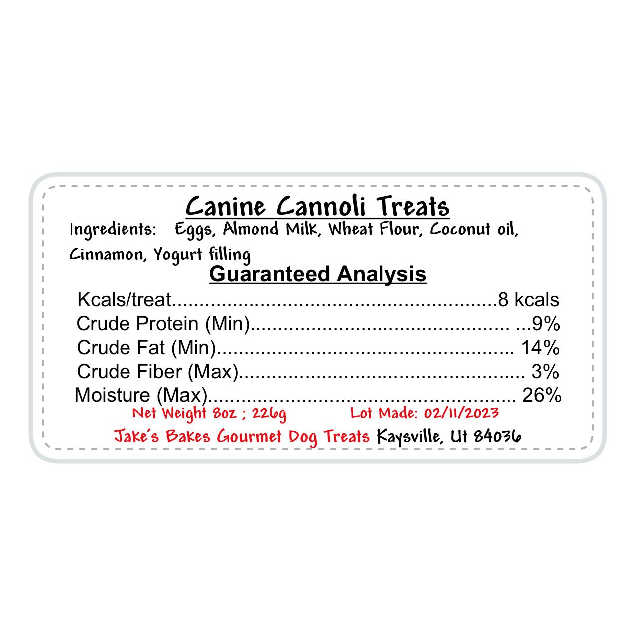 Canine Cannoli (3"/each)